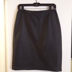 Black straight short skirt